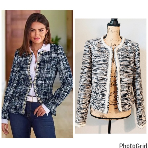 Boston Proper Shimmer Tweeed Jacket - Picture 1 of 11